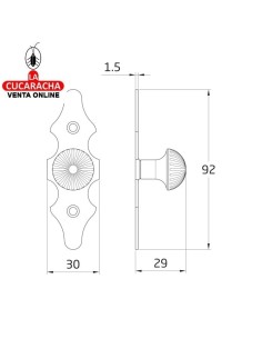 BLISTER ESCUDO ACERO TIRADOR PUERTAS RUSTICO 92X30MM MODELO 101.