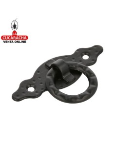 BLISTER TIRADOR ACERO ANILLA PUERTAS RUSTICO MARTILLEADO 80X28MM MODELO 1000.