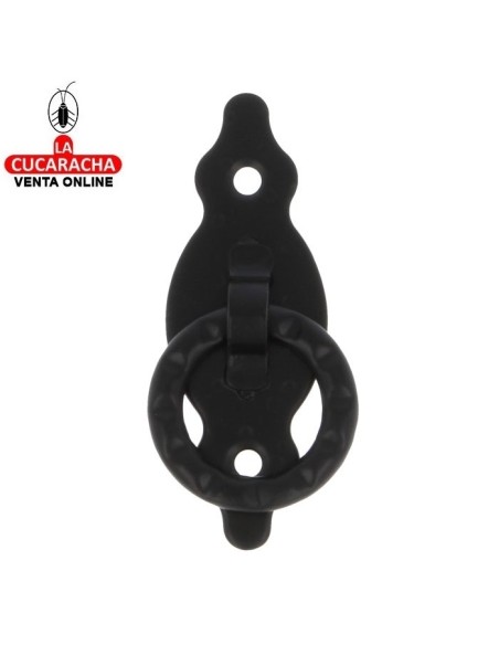 BLISTER TIRADOR VERTICAL ANILLA CON PLACA MARTILLEADA PUERTAS RUSTICO ACERO 80X28MM MODELO 1001.