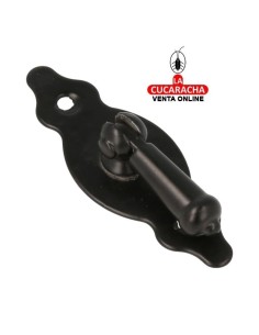 BLISTER TIRADOR ACERO VERTICAL CON ANILLA PLACA MARTILLEADA PUERTAS RUSTICO MODELO 1005.