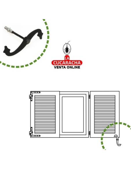 BLISTER RETENEDOR RUSTICO CONTRAVENTANA ACERO TIPO S MODELO 1.