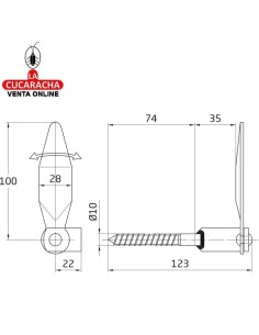 RETENEDOR RUSTICO CONTRAVENTANA ACERO MODELO 2.