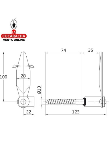 RETENEDOR RUSTICO CONTRAVENTANA ACERO...