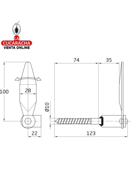 RETENEDOR RUSTICO CONTRAVENTANA ACERO MODELO 2.