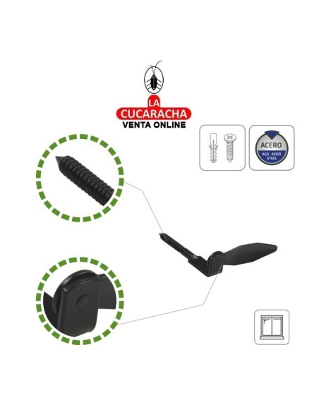 RETENEDOR RUSTICO CONTRAVENTANA ACERO MODELO 2.