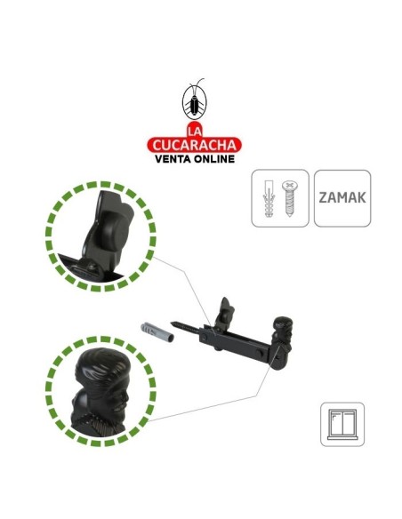 BLISTER RETENEDOR RUSTICO CONTRAVENTANA ACERO-ZAMAC MODELO 3.
