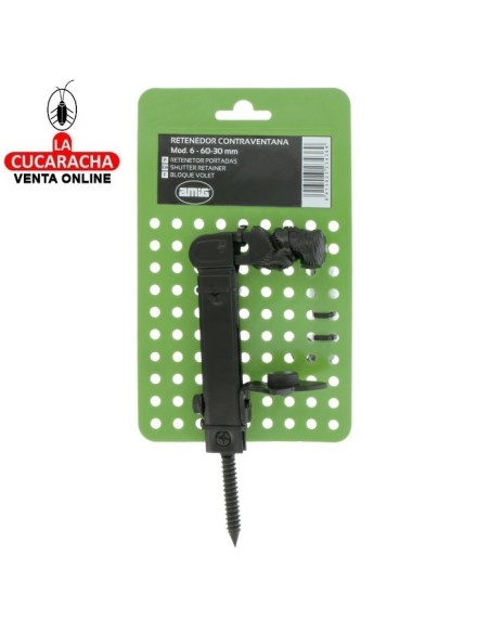 BLISTER RETENEDOR RUSTICO CONTRAVENTANA ACERO-ZAMAC MODELO 6.