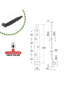 BLISTER GOZNE GOTICO RUSTICO ACERO MONTAJE PERNIO O MEDIA BISAGRA 9120 MODELO 7010.