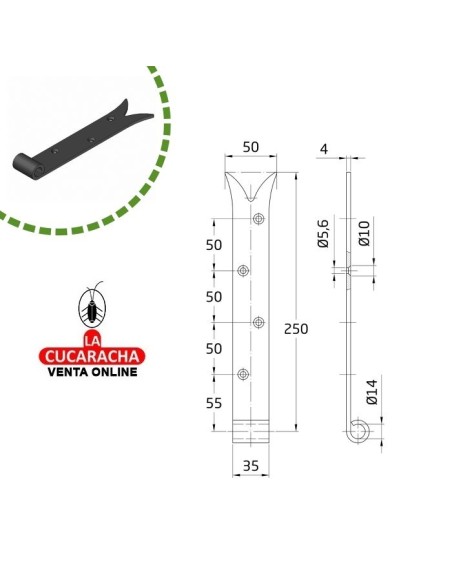 BLISTER GOZNE GOTICO RUSTICO ACERO MONTAJE PERNIO O MEDIA BISAGRA 9120 MODELO 7020.