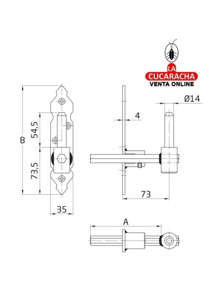 PERNIO GOTICO REGULABLE RUSTICO ACERO MONTAJE PERNIO 7100-7110 MODELO 8060.