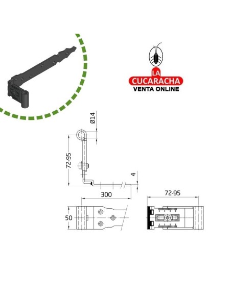 GOZNE GOTICO REGULABLE RUSTICO ACERO MONTAJE PERNIO 8060 MODELO 7110.