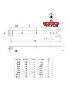 GOZNE GOTICO RUSTICO ACERO MONTAJE PERNIO 4600 A 5100 MODELO 4200.