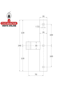 GOZNE SIMPLE EN T RUSTICO ACERO MONTAJE PERNIO 4600 A 5100 MODELO 4500.
