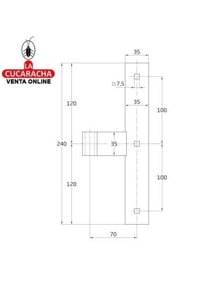 GOZNE SIMPLE EN T RUSTICO ACERO MONTAJE PERNIO 4600 A 5100 MODELO 4500.