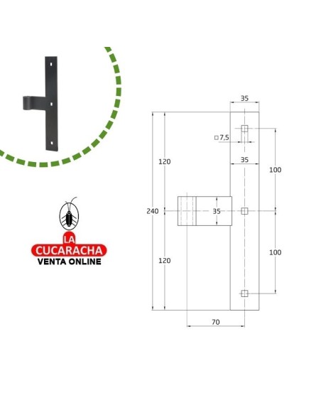 GOZNE SIMPLE EN T RUSTICO ACERO MONTAJE PERNIO 4600 A 5100 MODELO 4500.