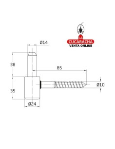 PERNIO RUSTICO ROSCADO A MURO ACERO MONTAJE GOZNES 4000 A 4500 MODELO 4700.