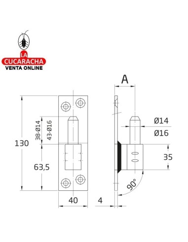 PERNIO SIMPLE RUSTICO ACERO MONTAJE...