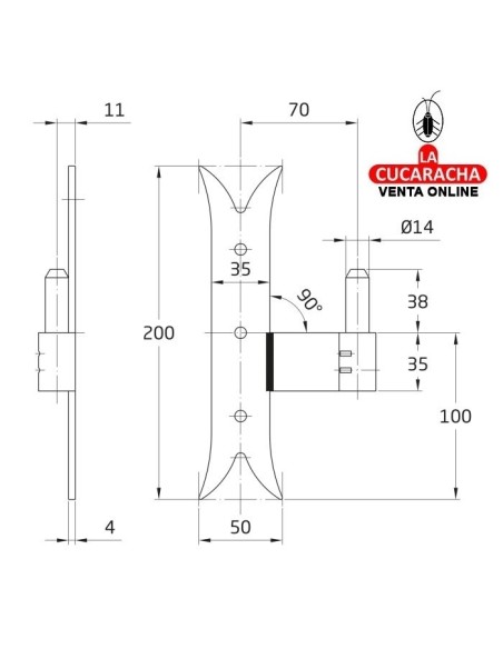 PERNIO T GOTICO RUSTICO ACERO MONTAJE GOZNES 4000 A 4500 MODELO 5000.