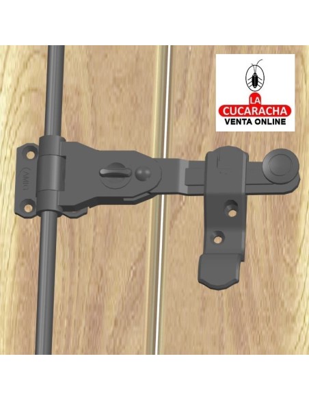 CONJUNTO HERRAJES RUSTICO CIERRE CONTRAVENTANA 2 HOJAS 80MM MODELO 2904.