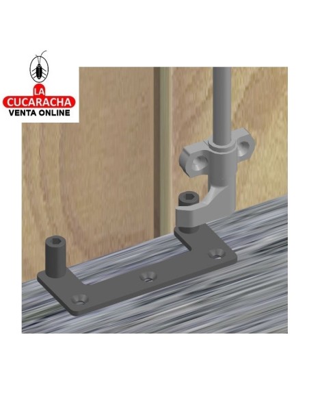 SOPORTE DOBLE CON PLACA PARA CIERRE HERRAJE RUSTICO CONTRAVENTANA MODELO 2913.