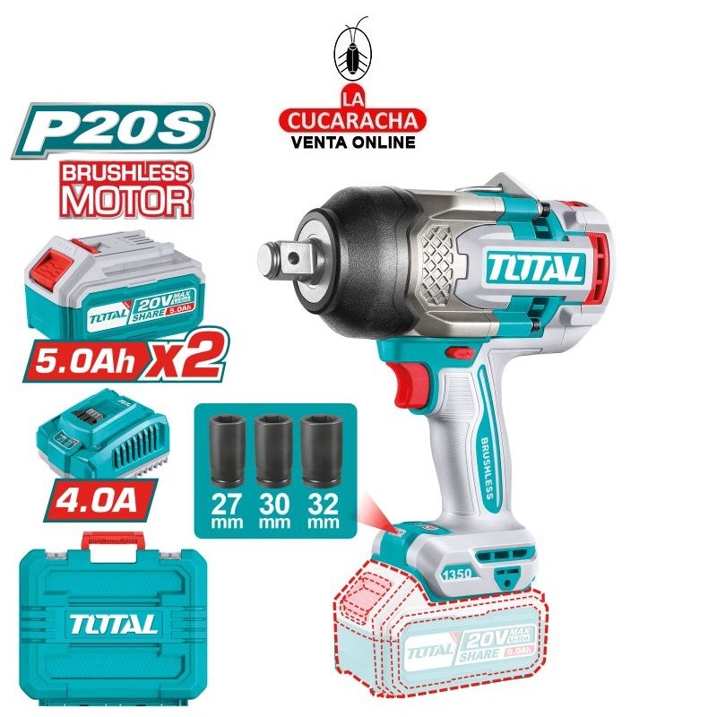 Llave impacto 3/4'' Brushless a batería 20V Modelo TIWLI20135E.