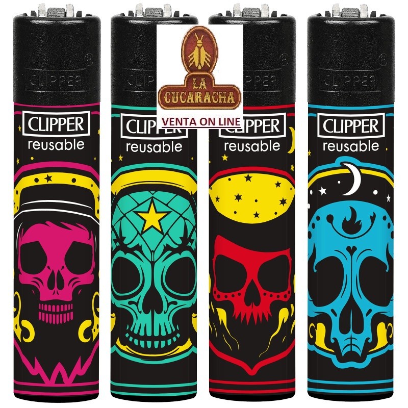 ENCENDEDOR CLIPPER NORMAL-EXPOSITOR 48- «BLACK MAGIC SKULLS».