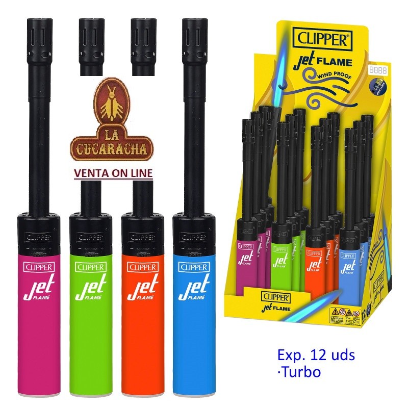 ENCENDEDOR CLIPPER JET FLAME TURBO-EXPOSITOR 12- «TUBE PLUS JET SHINY BRANDED».