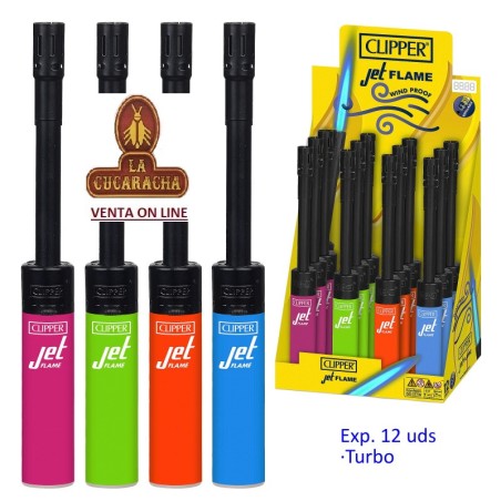 ENCENDEDOR CLIPPER JET FLAME TURBO-EXPOSITOR 12- «TUBE PLUS JET SHINY BRANDED».