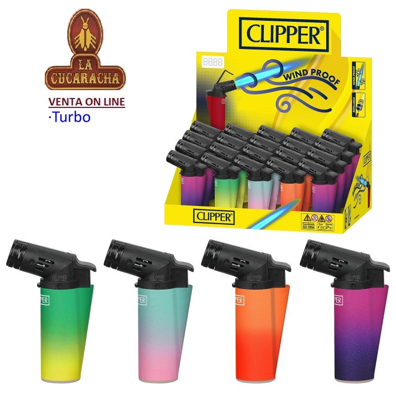 ENCENDEDOR CLIPPER MINI TURBO-EXPOSITOR 20- «MINI TORCH METALLIC GRADIENT».