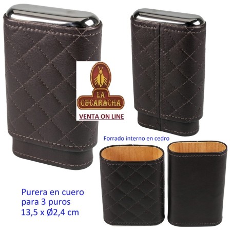 PURERA-CUERO 3 PUROS MARRON.