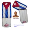 PURERA-CUERO 3 PUROS CUBA BANDERA.