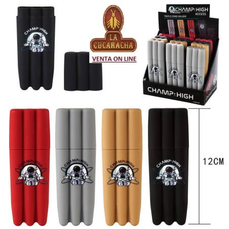 Expositor 12 pureras guarda puros plastico colores surtidos para 3 cigarros.