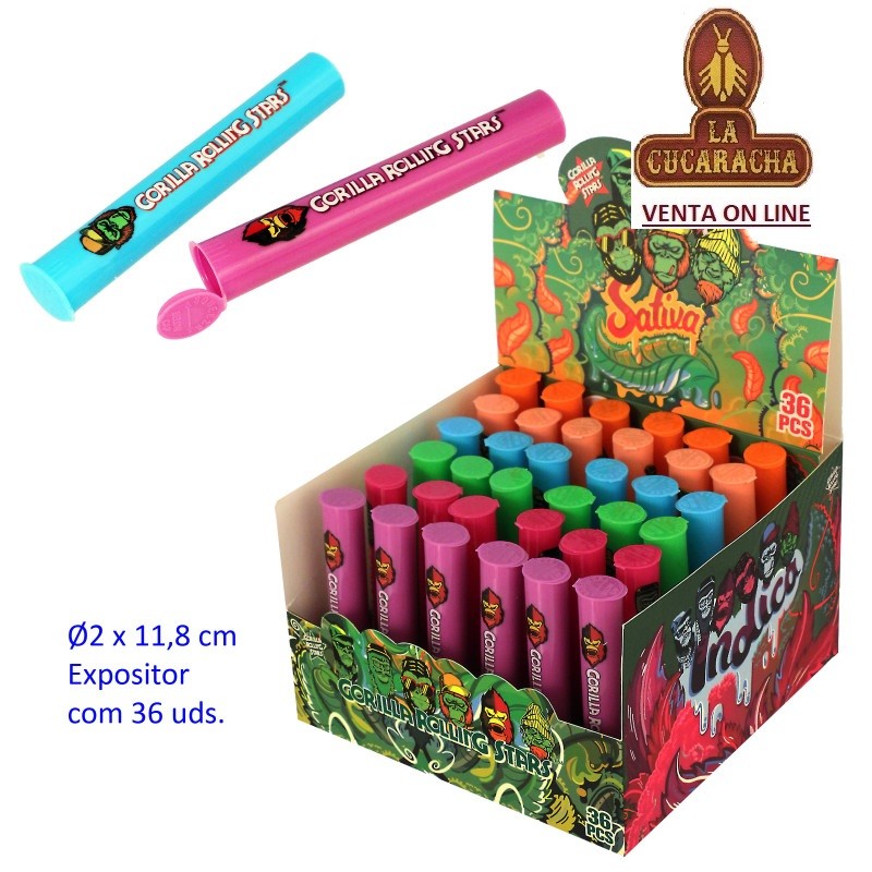 Expositor 36 pureras guarda puros plastico colores surtidos para 1 cigarros SATIVA.
