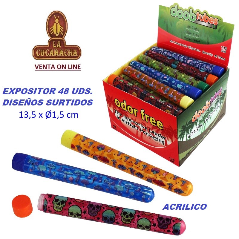 Expositor 48 pureras guarda puros Acrílico para 1 cigarro DOOB TUBES.