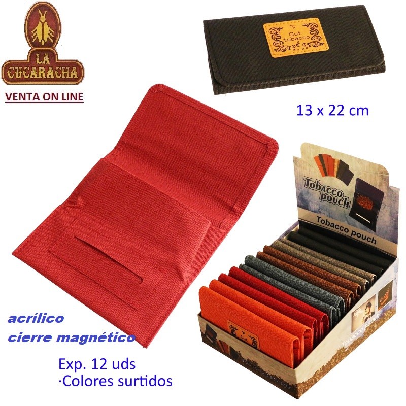 Expositor 12 bolsas acrílicas porta picadura tabaco.