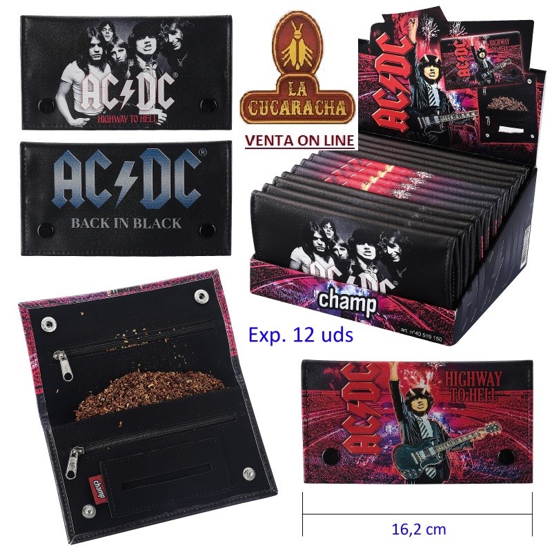 Expositor 12 bolsas porta picadura tabaco «AC-DC».