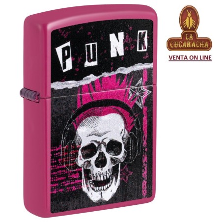 ZIPPO-ENCENDEDOR Punk Grinning Skull Design, Frequency Finish Lighter, NEW.