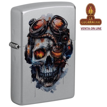 ZIPPO-ENCENDEDOR 205 Steampunk Skull Design.