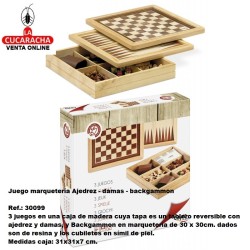 Juego marquetería Ajedrez-damas-backgammon.