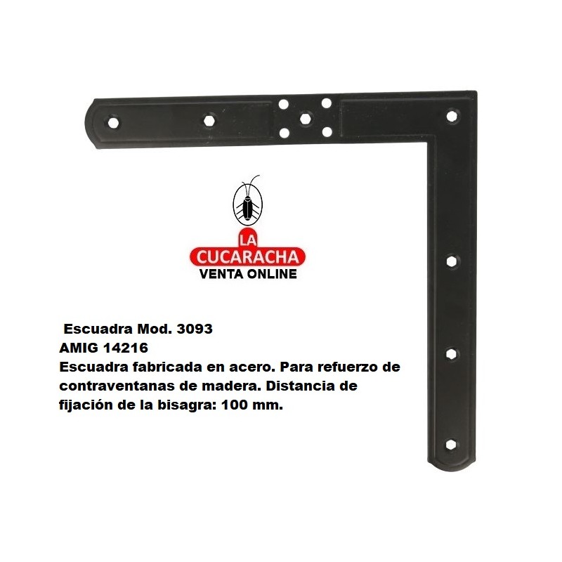 ESCUADRA RUSTICA ACERO REFUERZO CONTRAVENTANAS MADERA MODELO 3093.