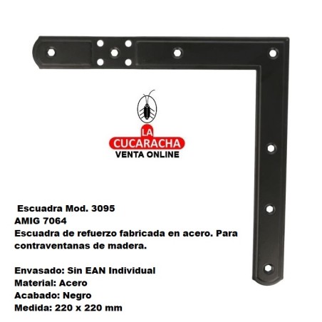 ESCUADRA RUSTICA ACERO REFUERZO CONTRAVENTANAS MADERA MODELO 3095.