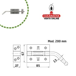 PASADOR ACERO INOXIDABLE DE SOBREPONER MODELO 320.
