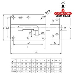 PASADOR ACERO BICROMATADO DE SOBREPONER MODELO 254 NIZA.