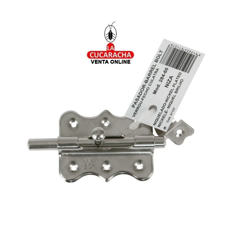 PASADOR ACERO NIQUELADO DE SOBREPONER MODELO 284 NIZA.