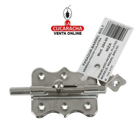 PASADOR ACERO NIQUELADO DE SOBREPONER MODELO 284 NIZA.