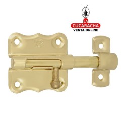 PASADOR ACERO LATONADO BARNIZADO DE SOBREPONER MODELO 384.