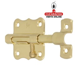 PASADOR ACERO LATONADO BARNIZADO DE SOBREPONER MODELO 384.