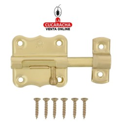 PASADOR ACERO LATONADO BARNIZADO DE SOBREPONER MODELO 384.