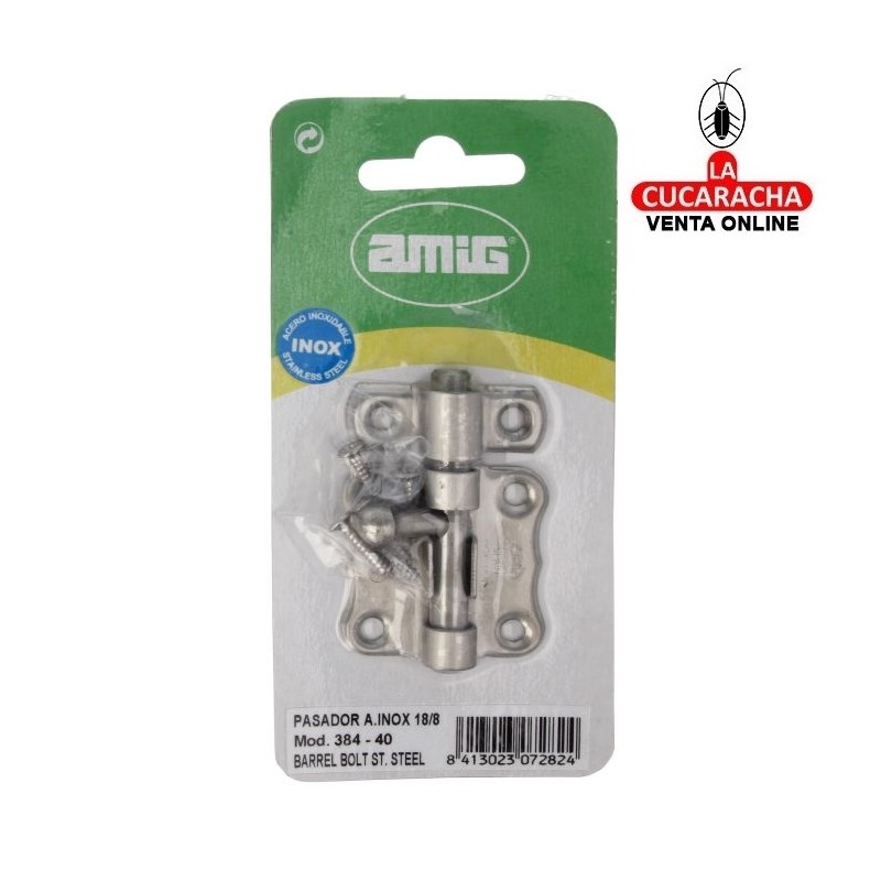 PASADOR ACERO INOX MATE DE SOBREPONER MODELO 384.