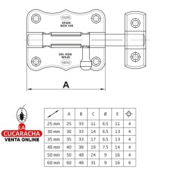 PASADOR ACERO INOX MATE DE SOBREPONER MODELO 384.